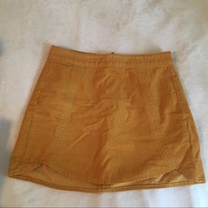 Yellow corduroy skirt